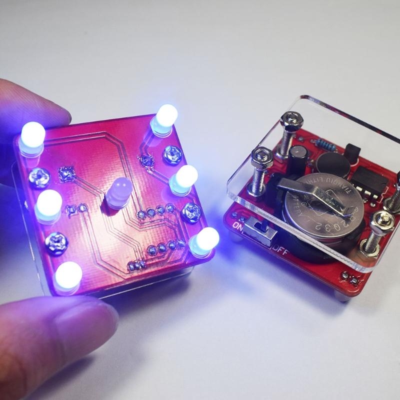 Best Diy Electronics Kits - スイングシェイキングLEDダイスキット呼吸LED効果小型振動モーター付きDIY電子キット初心者向け耐久性ベストセラー
