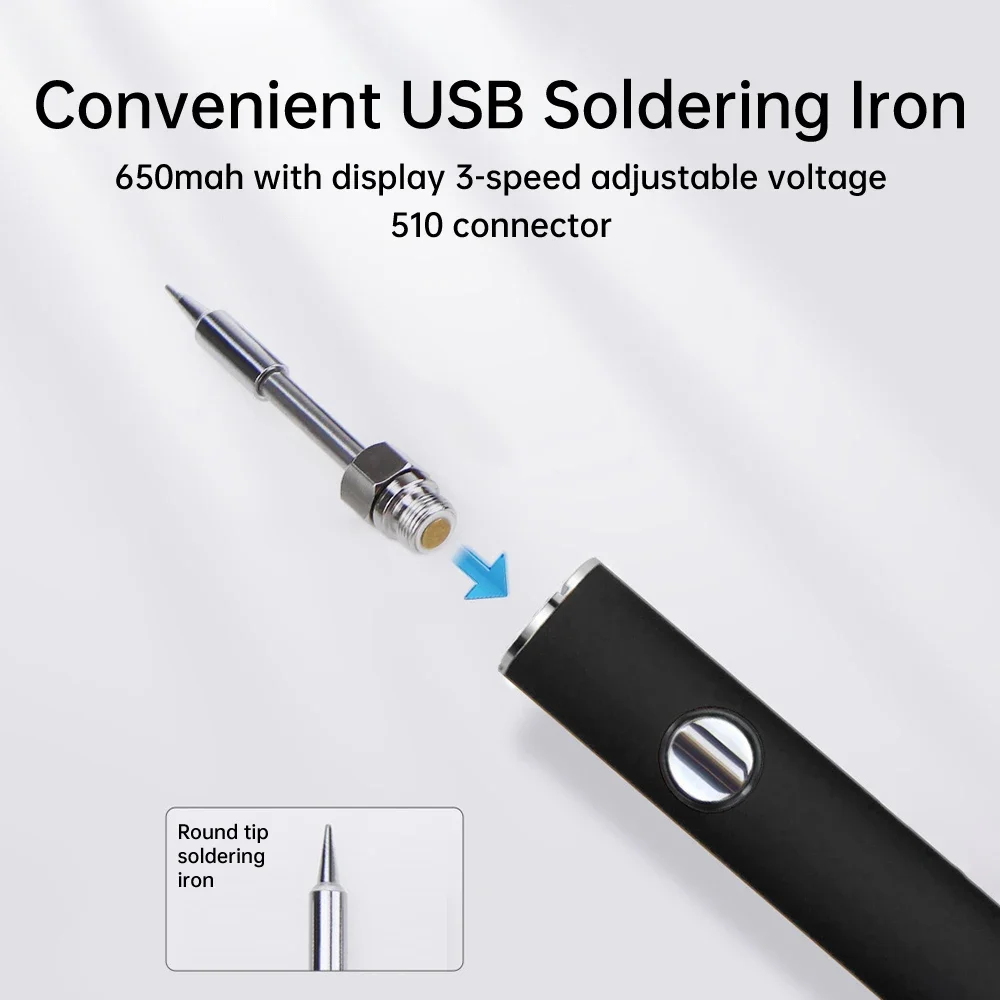 Flux Pen Electronics - 510 スマートはんだごてキット 電圧調整可能 USB 電源 電子愛好家や