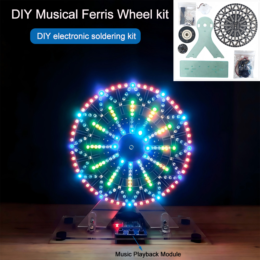 Diy Electronics Tool Kit - DIY電子キット LEDライト付きミュージカル観覧車 DIYはんだ付けキット