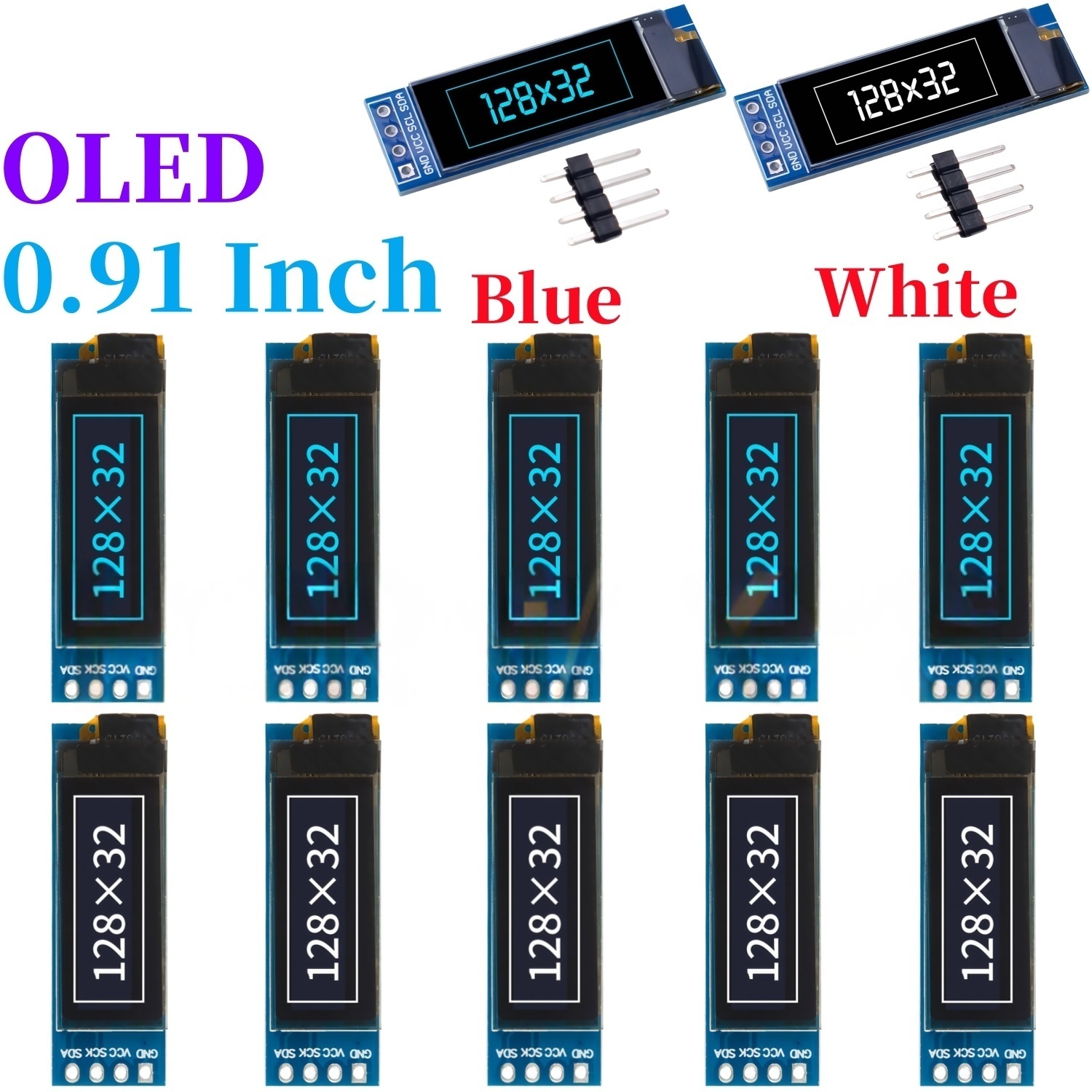 Arduino Diy Electronics - XZG 1-20個入り 0.91インチ 128x32 IIC I2C