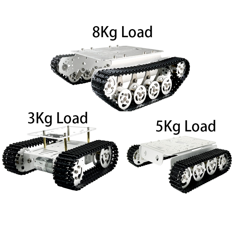 Diy Electronic Load - 3kg、5kg、8kg積載可能な追跡式モバイルタンクシャーシ、オープンソースDIYキット、プログラマブルロボットタンク（電子制御キット付き/なし）