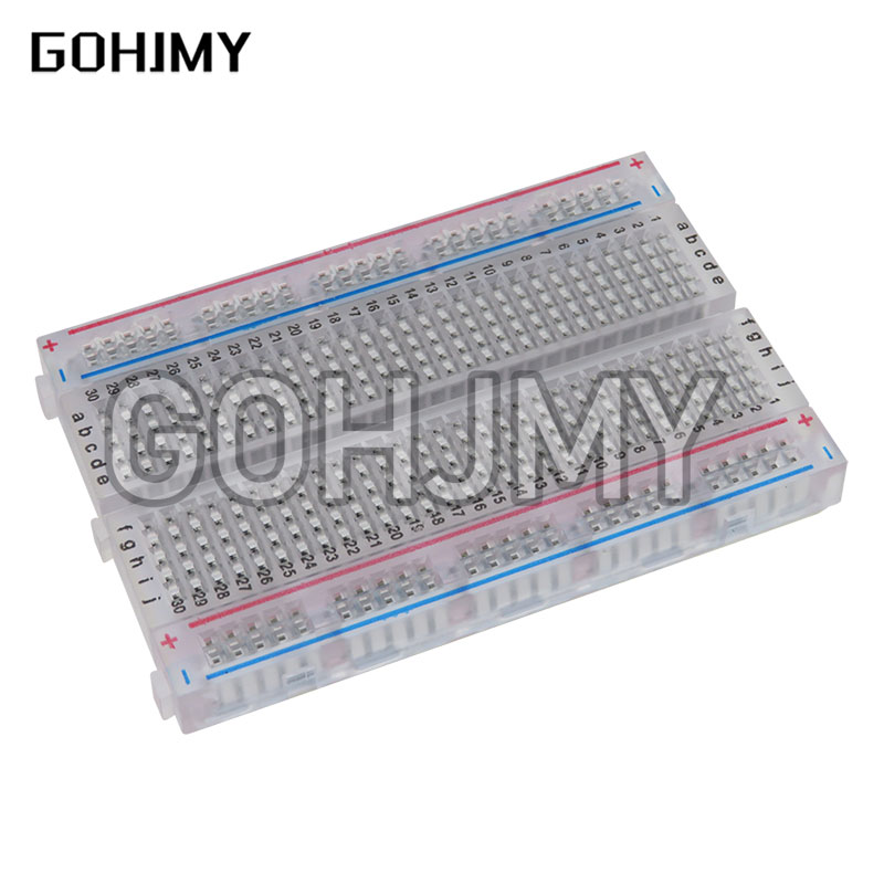 Diy Electronics Breadboard - ミニ透明ブレッドボード,8.5x5.5cm, 400穴,DIY,10個