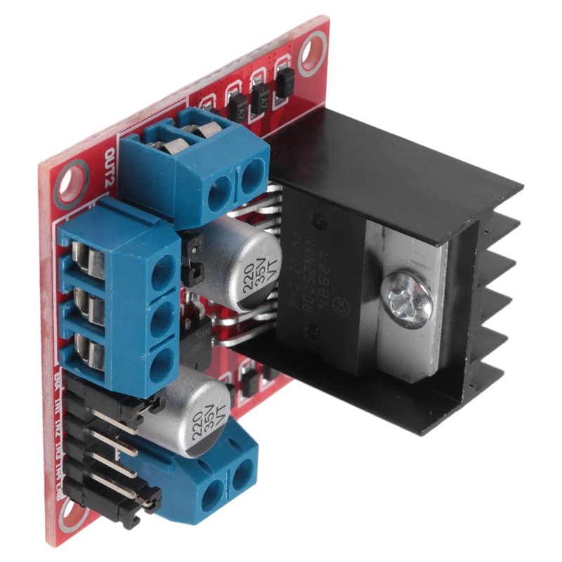L298N Motor Driver - AED7-L298N モジュールデュアル H ブリッジステッピングモータードライバーボードモジュール 2A/25W、ロボットやスマートカーに最適