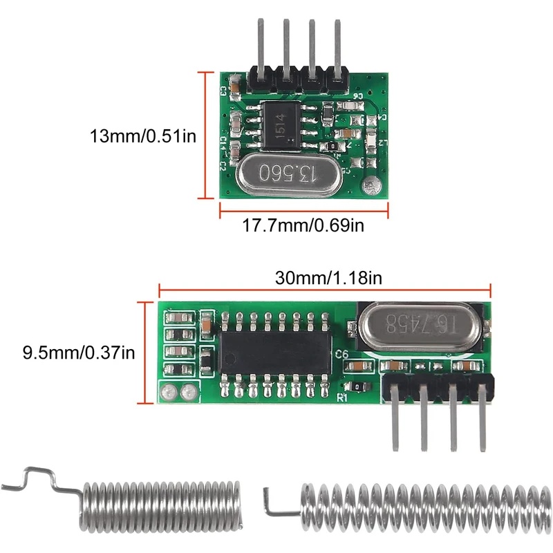 433MHzワイヤレスRF送受信機（アンテナ付き）、Ardu - Arduino Diy Electronics のレビューと価格