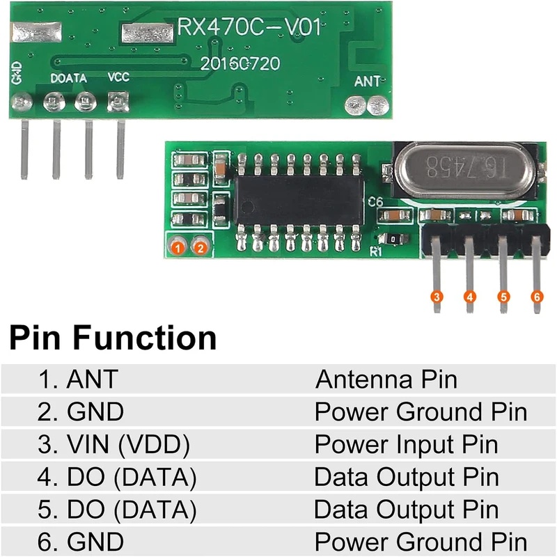 433MHzワイヤレスRF送受信機（アンテナ付き）、Ardu - Arduino Diy Electronics のレビューと価格