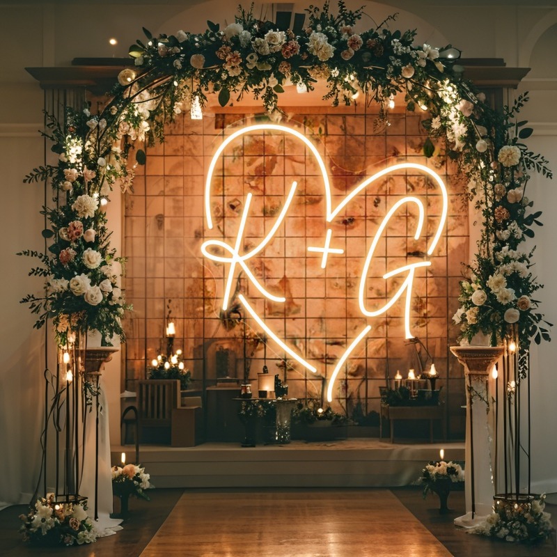カスタムイニシャルハートLEDネオンサイン、結婚式パーティー - Diy Halloween Electronics のレビューと価格