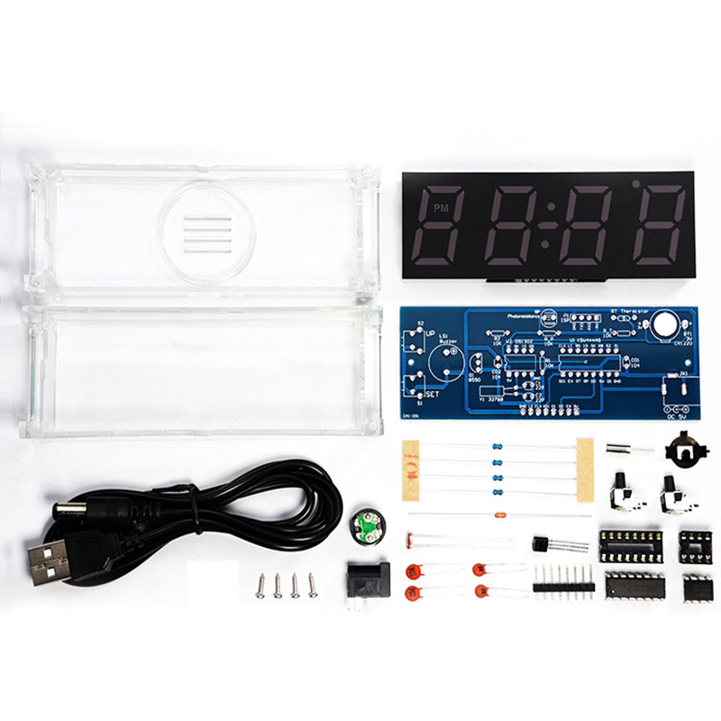 デジタルチューブ DIY 時計キット温度マルチカラー LED - Diy Electronics Youtube のレビューと価格