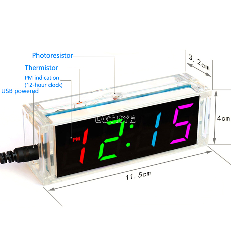 デジタルチューブ DIY 時計キット温度マルチカラー LED - Diy Electronics Youtube のレビューと価格