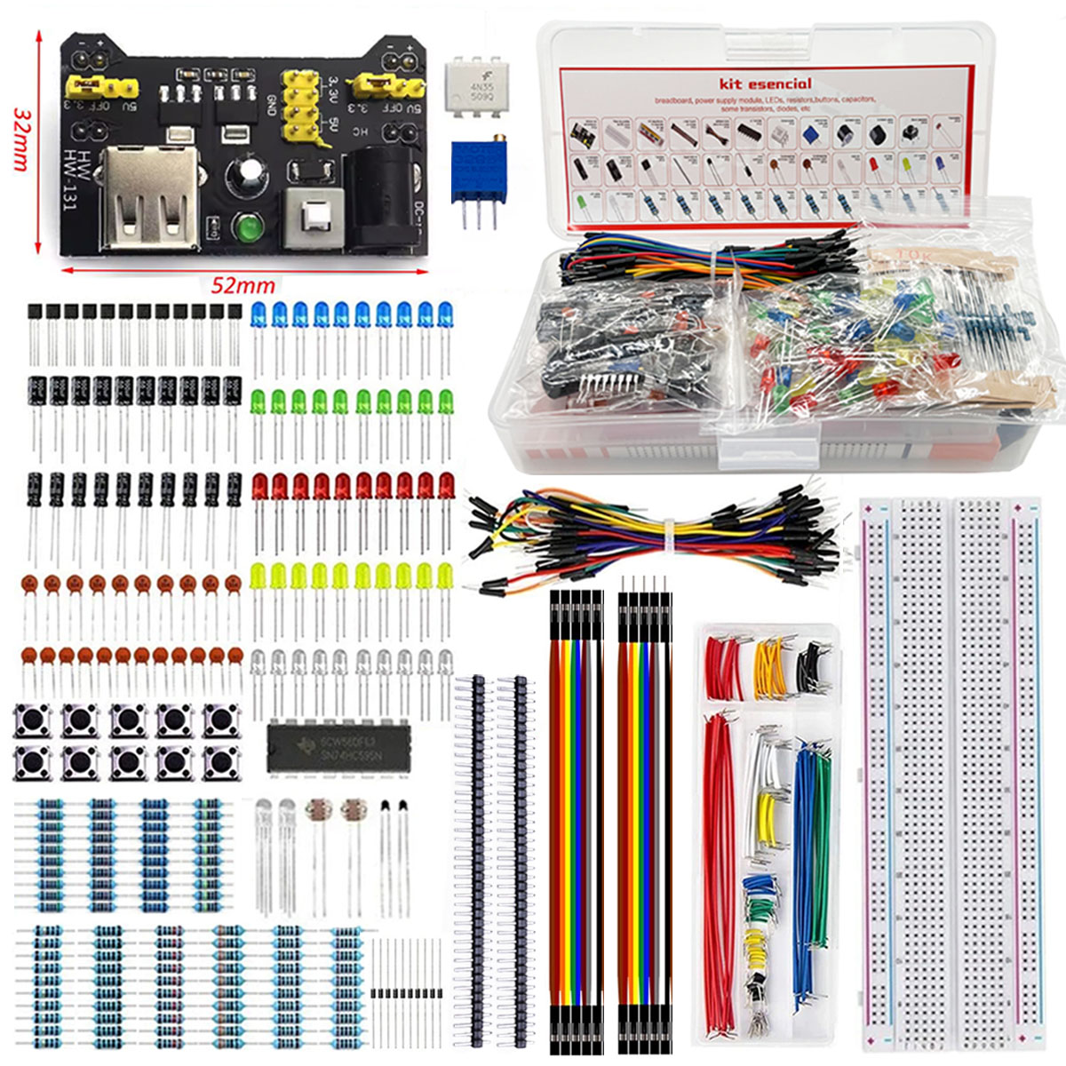 ブレッドボード 830ポイント DIY電子部品アソートキット - Arduino Diy Electronics のレビューと価格