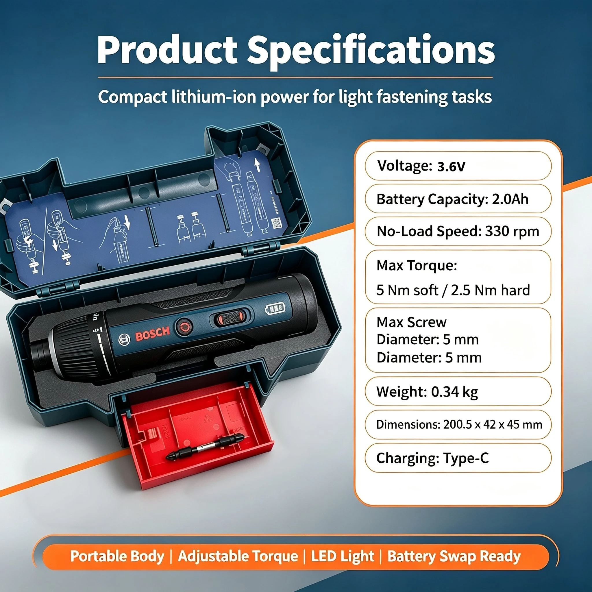 ボッシュ GSD4V-5 3.6V コードレス電動ドライバー - Diy Electronics のレビューと価格