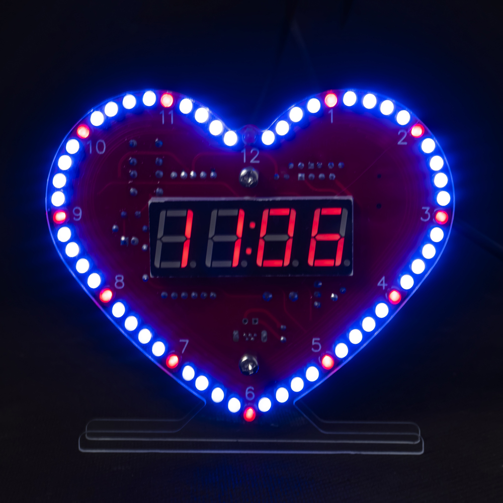 DIY 電子キット多機能ハート型 LED 時計 4 桁デジタ - Diy Electronics Youtube のレビューと価格
