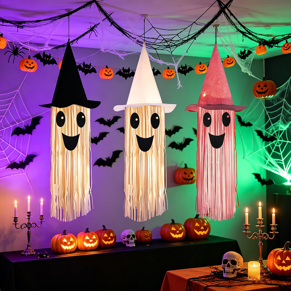 ハロウィン光る魔女帽子ゴーストタッセル吊り下げ装飾、LEDラ - Diy Halloween Electronics のレビューと価格