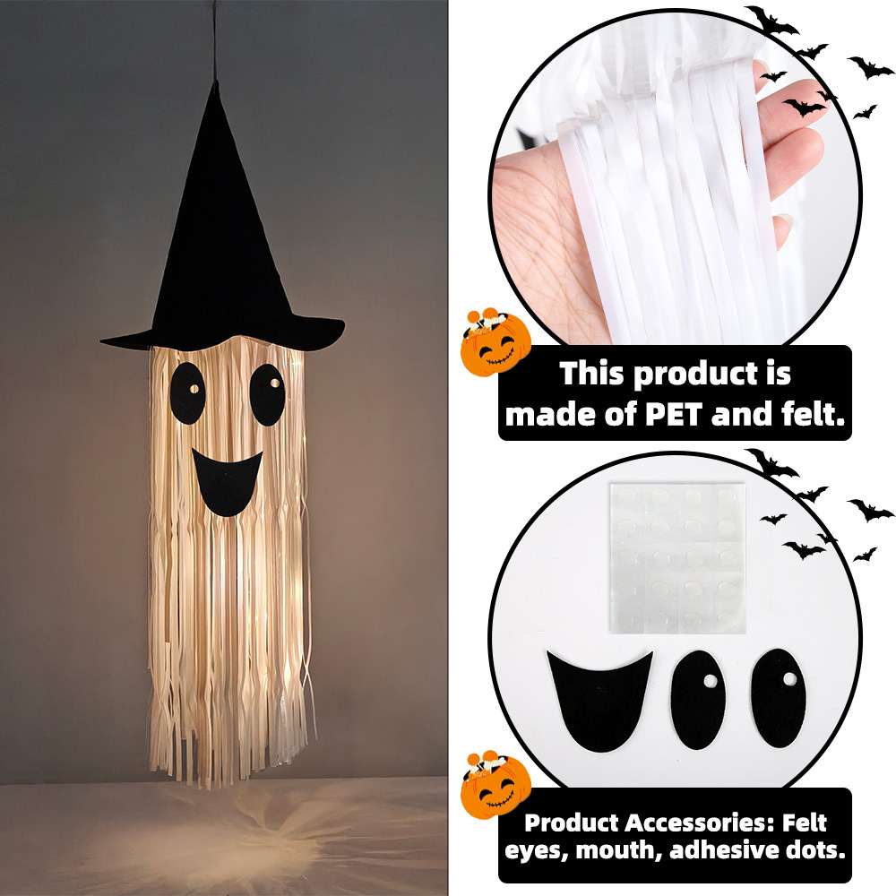 ハロウィン光る魔女帽子ゴーストタッセル吊り下げ装飾、LEDラ - Diy Halloween Electronics のレビューと価格